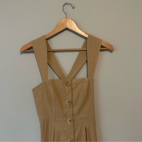 Maeve square-neck button down dress in khaki, size 00P - Picture 5 of 9